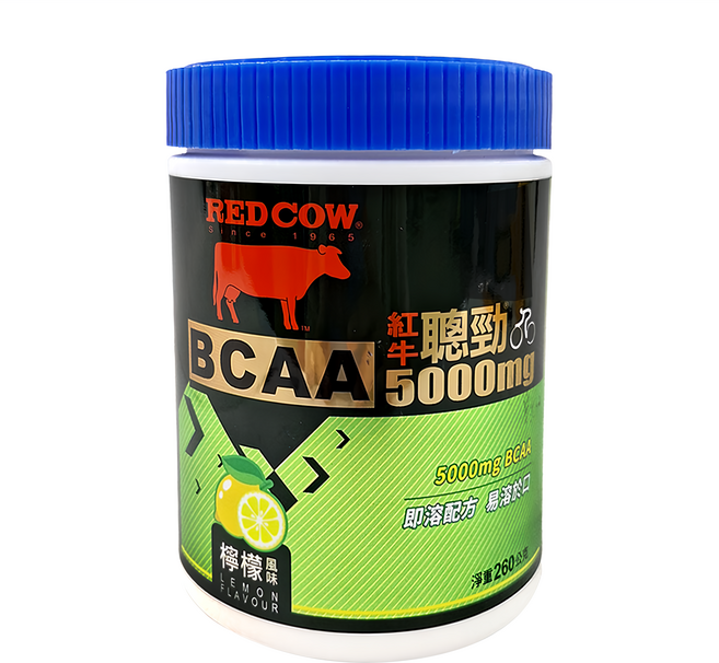 RED COW 紅牛 聰勁即溶BCAA 5000mg 檸檬風味, 260g, 1罐