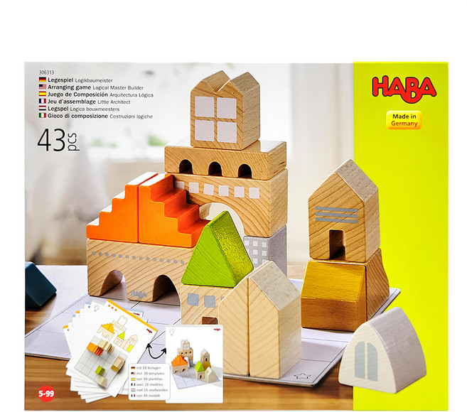 HABA 空間方位學習積木43pc 3歲以上, 多色, 1盒