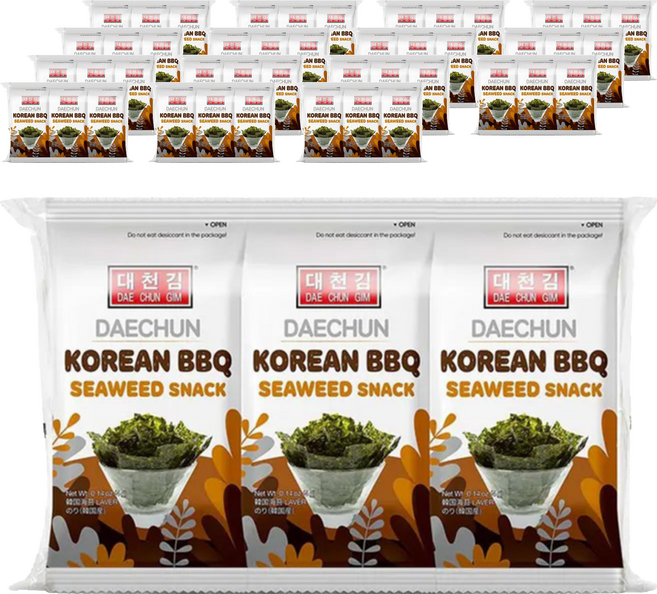 Daechungim 大川 傳統海苔 烤肉味 16包, 64g, 3袋