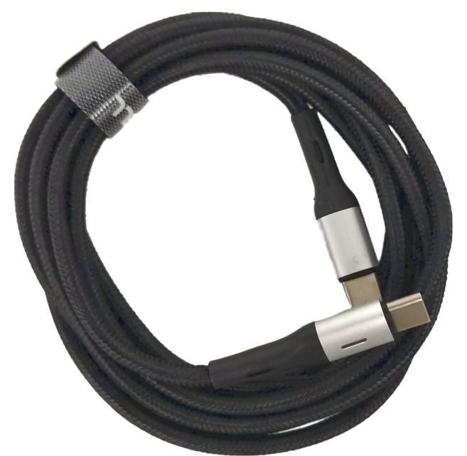 POLYWELL 寶利威爾 Type-C To C 60W LED 編織快充線 PW15-W45-A329, 2m, 銀色, 1條