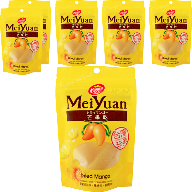 美元 芒果乾 小立袋 台灣珍果 無糖精 無甜精 無防腐劑, 50g, 6包