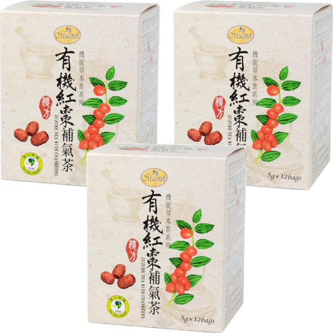 Magnet 曼寧 紅棗補氣茶, 5g, 12包, 3盒