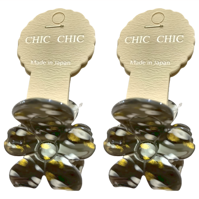CHIC CHIC 日本造型抓夾 SY12871 2個, 花款黑, 1組