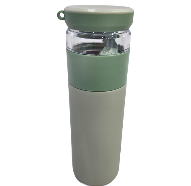 FORUOR FU TOGO 森沐不銹鋼手提品茗杯, 綠色, 450ml, 1個