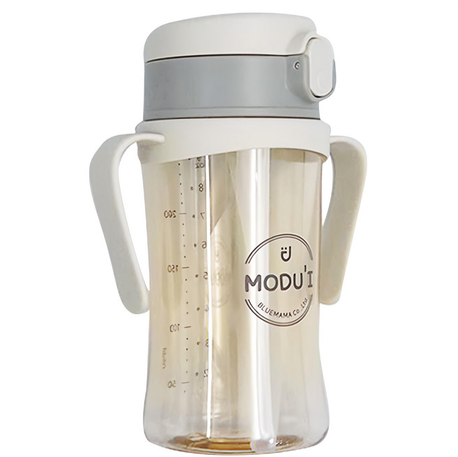 MODU'I BLUEMAMA 幼兒彈蓋PPSU防漏學習杯 260ml, 搪瓷白, 1個