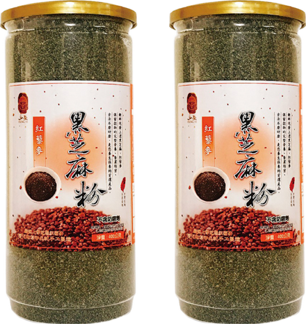 弘益 黑芝麻紅藜麥粉, 400g, 2罐