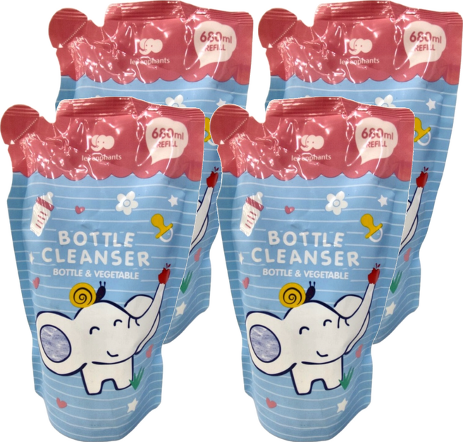 les enphants 麗嬰房 奶瓶蔬果酵素洗潔液 補充包, 680ml, 4包