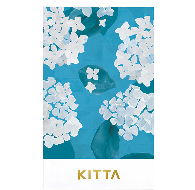 KING JIM HITOTOKI KITTA 隨身攜帶和紙膠帶 花7 50 x 15mm 11g, 大森木綿子 藍色, 1組