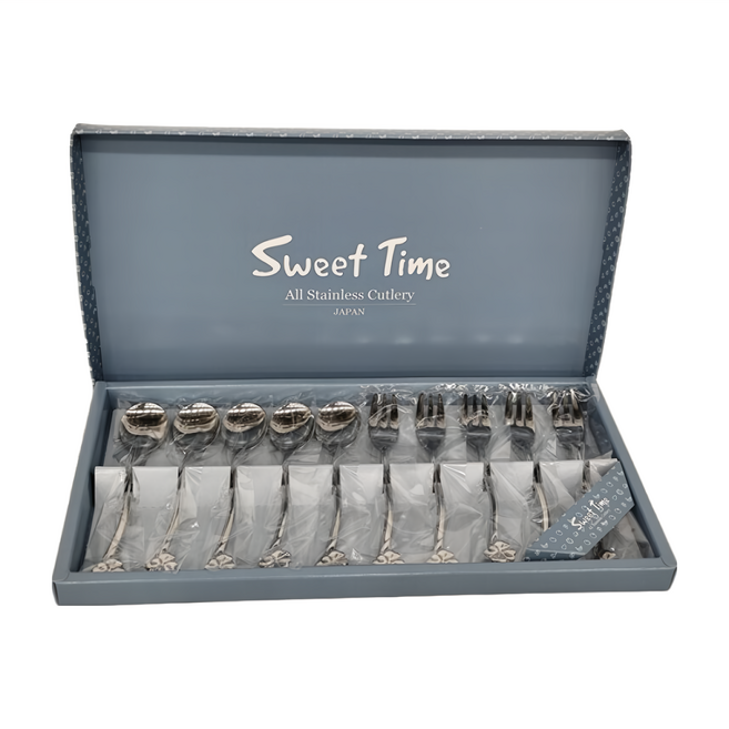 日本Sweet Time甜蜜時光叉匙組 10支, 叉子 + 湯匙, 1組