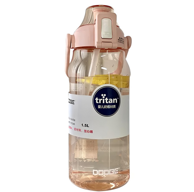 DODGE 道奇 提把直飲水壺 旋蓋款, 粉色, 680ml, 1個
