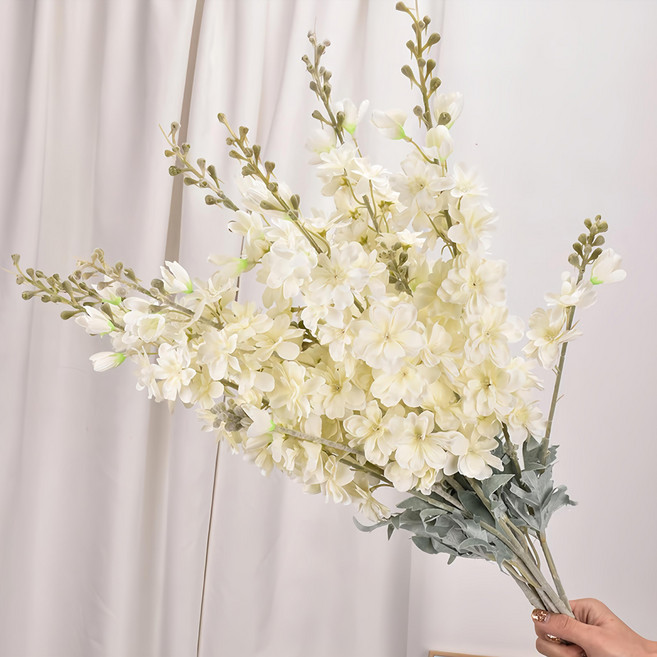 仿真花飛燕草 87cm 白色 10支 家居裝飾 花藝