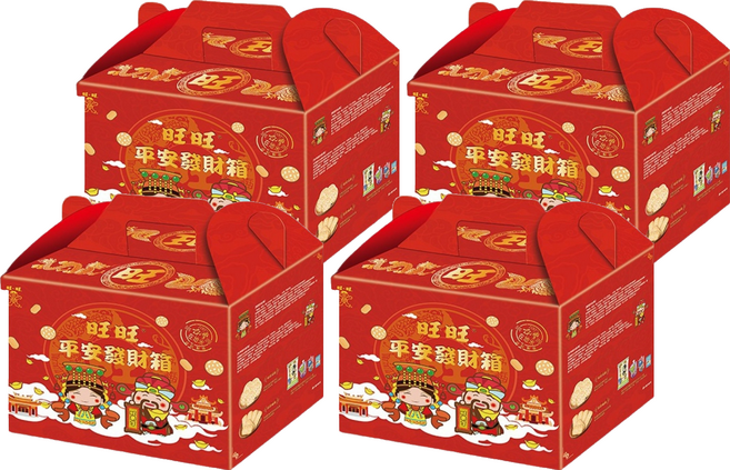 旺旺 平安發財箱 綜合零食禮盒, 857g, 4盒