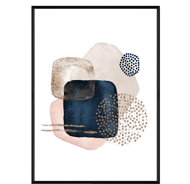 菠蘿選畫所 幾何華麗III掛畫 30 x 40cm 現代居家裝飾藝術品, 黑色