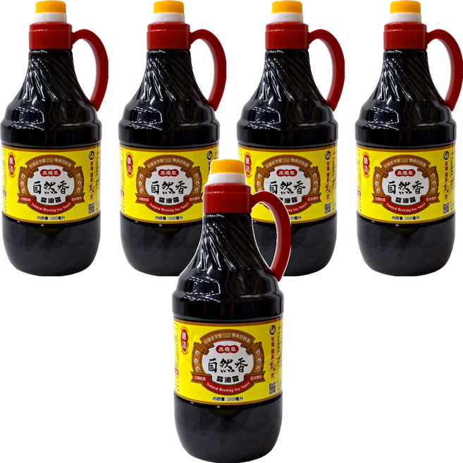 高慶泉 自然香醬油露 釀造醬油, 1.6L, 5瓶