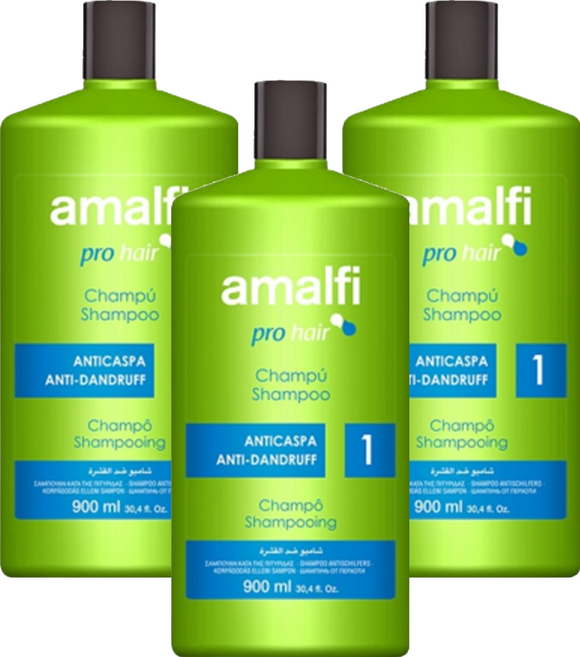 amalfi 淨化控油 沁涼專業級 膠原蛋白洗髮精, 900ml, 3瓶