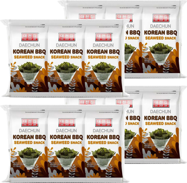Daechungim 大川 傳統海苔 烤肉味 16包, 64g, 4袋