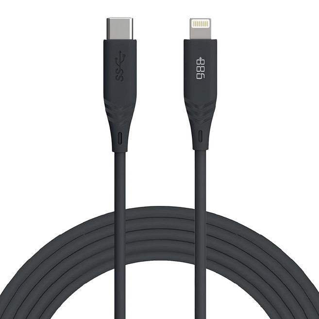 886 極野家 極Sense USB-C to Lightning Cable PD 2.0 快充充電線, 1.8m, 迷霧灰, 1個