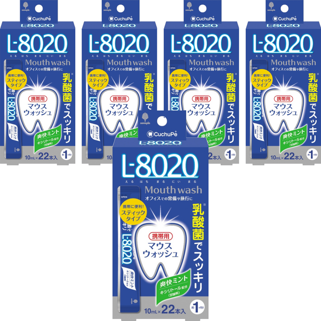 novopin 勁爽薄荷乳酸菌漱口水 含酒精 L-8020 22條, 220ml, 5盒