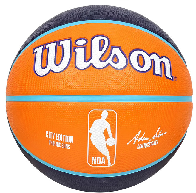 Wilson NBA城市系列 橡膠籃球 太陽 橘丈青白藍 F, WZ4024224XB7, 1個