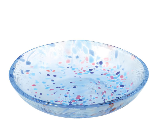 TOYO-SASAKI GLASS 東洋佐佐木 日本製 夏日繽紛玻璃小盤 WA335 直徑10.7 x 高2.2cm, 藍色, 1個
