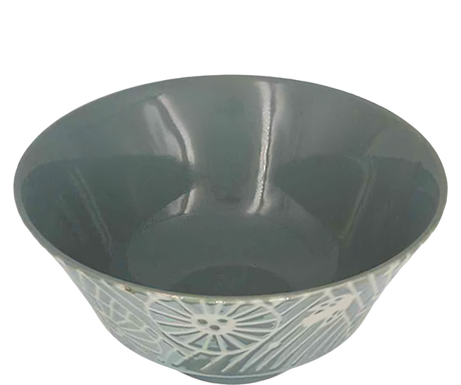 Minorutouki 花鳥風月KAFU7井 湯碗 18 x 9.2cm 950ml, 藍色, 1個