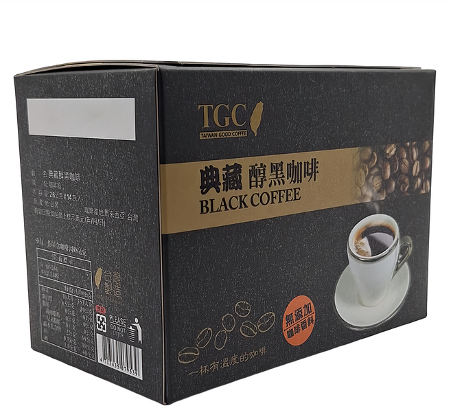 TGC 古坑咖啡 典藏醇黑咖啡, 2.6g, 14包, 1盒