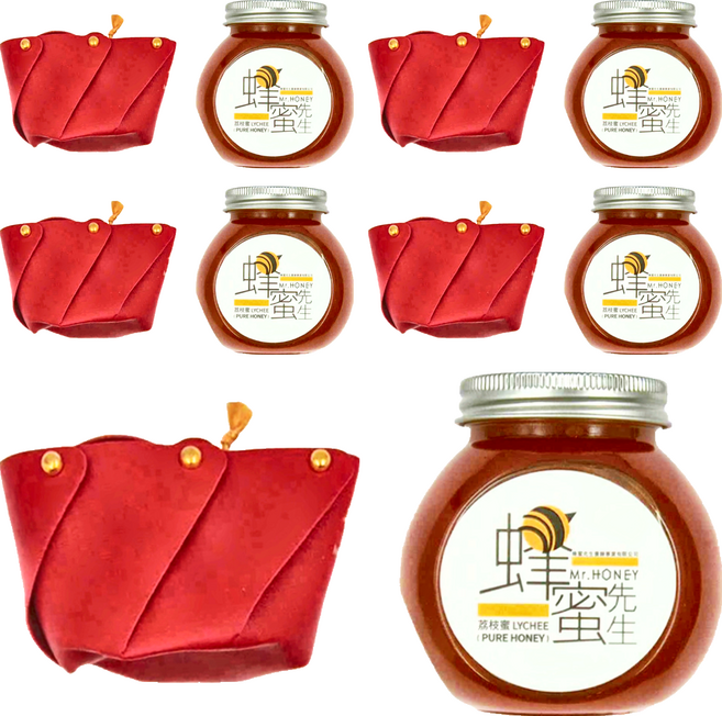 Mr.HONEY 蜂蜜先生 蜂蜜提籃組 荔枝蜜, 240g, 5組
