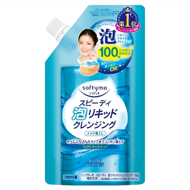 KOSE 高絲 softymo 絲芙蒂 台灣公司貨 泡沫瞬淨卸粧液補充包, 1包, 180ml