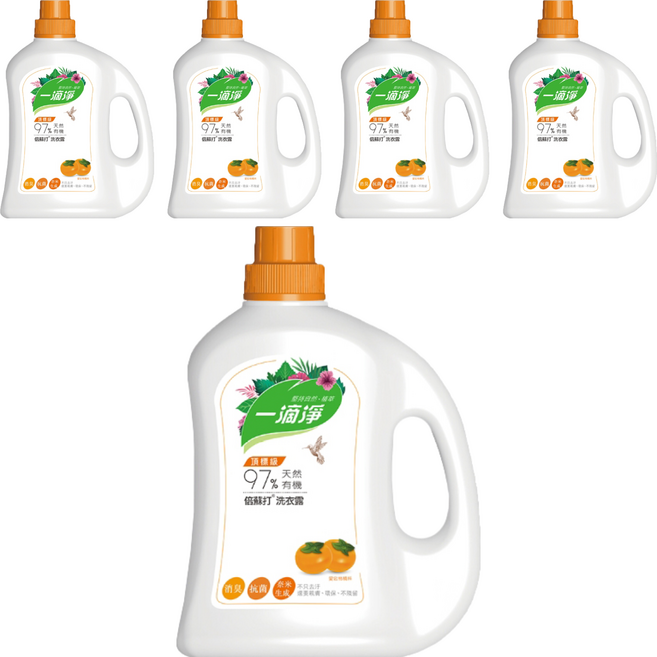 一滴淨 有機天然酵素消臭洗衣露 柿子, 2L, 5瓶