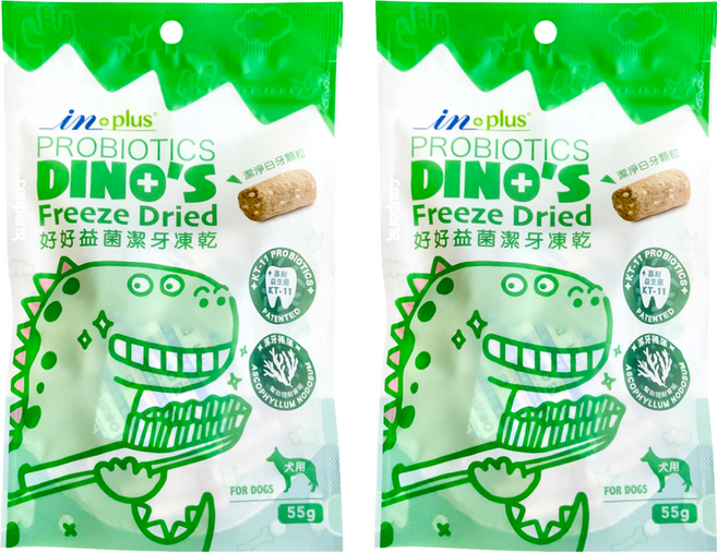 in plus 贏 好好益菌潔牙凍乾 犬用, 雞肉, 55g, 2包