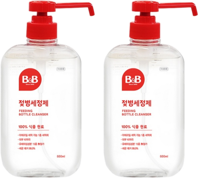 B&B 奶瓶清潔液, 600ml, 2瓶