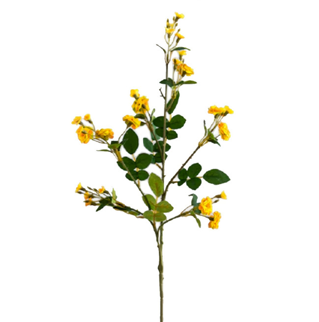 KUIBAO 快豹生活 小薔薇仿真花 長度75cm, 清新黃, 6件
