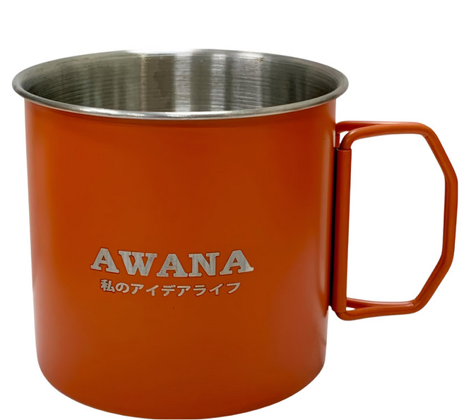 AWANA 戶外不鏽鋼折疊杯 AK-350 350ml, 1個, 橘色