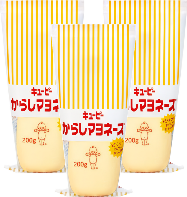 kewpie 黃芥末美乃滋, 200g, 3條