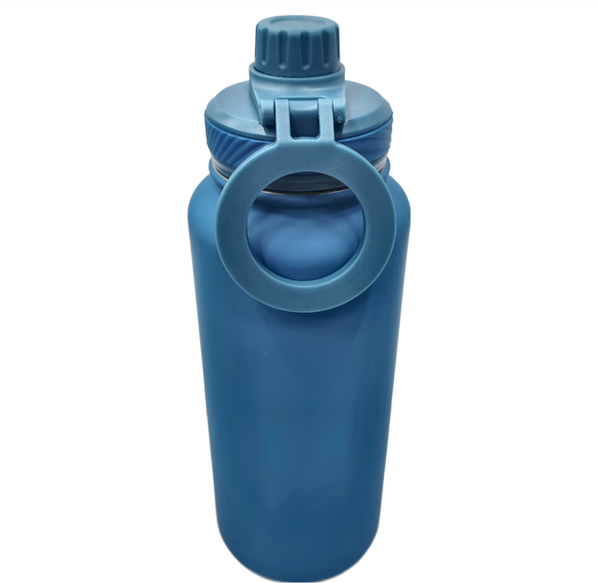 新款手機磁吸支架戶外水壺 - 湖藍色 1L 不鏽鋼 耐熱120°C, 1個