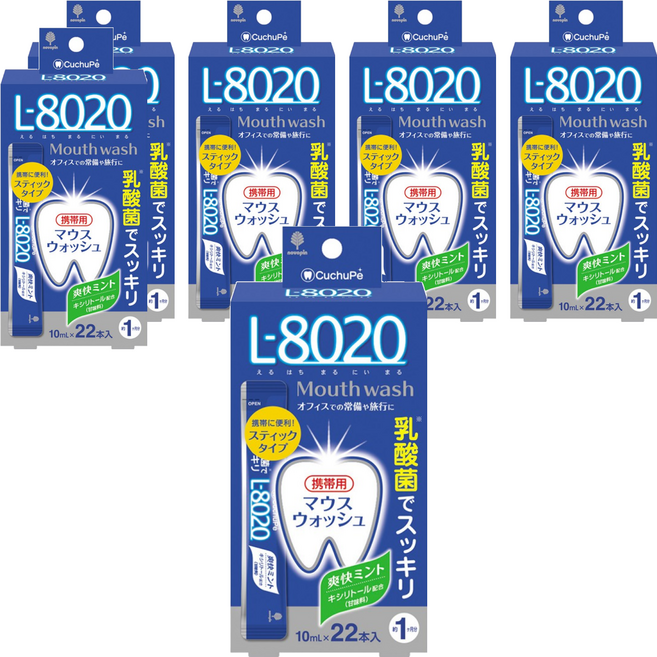 novopin 勁爽薄荷乳酸菌漱口水 含酒精 L-8020 22條, 220ml, 6盒