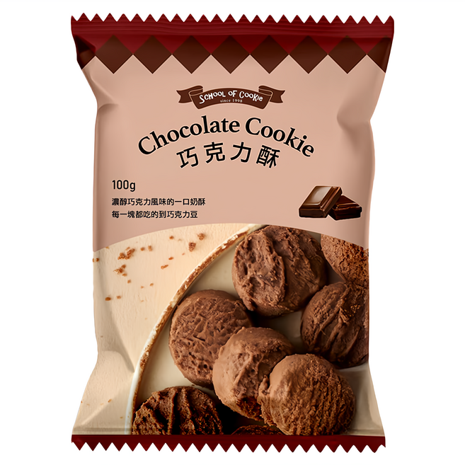 School of Cookie 台灣優格餅乾學院 巧克力酥, 1包, 100g