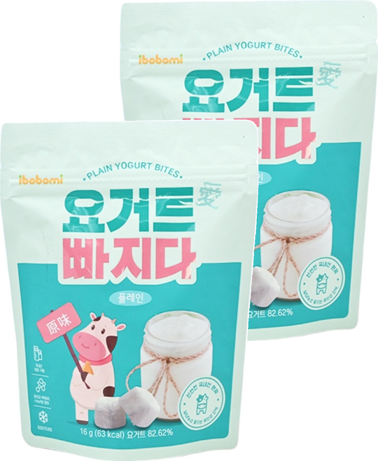 ibobomi 乳酸菌優格點心, 原味, 16g, 2包