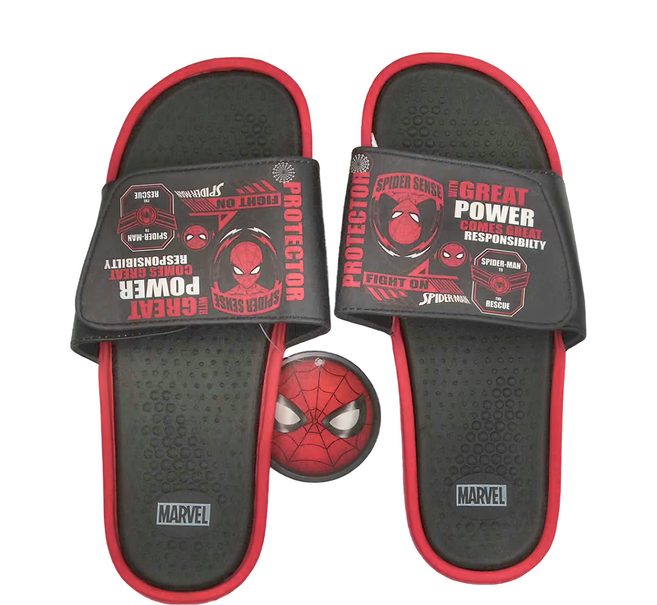 MARVEL 漫威 SPIDER-MAN 蜘蛛人舒適拖鞋, 8-12號, 黑色
