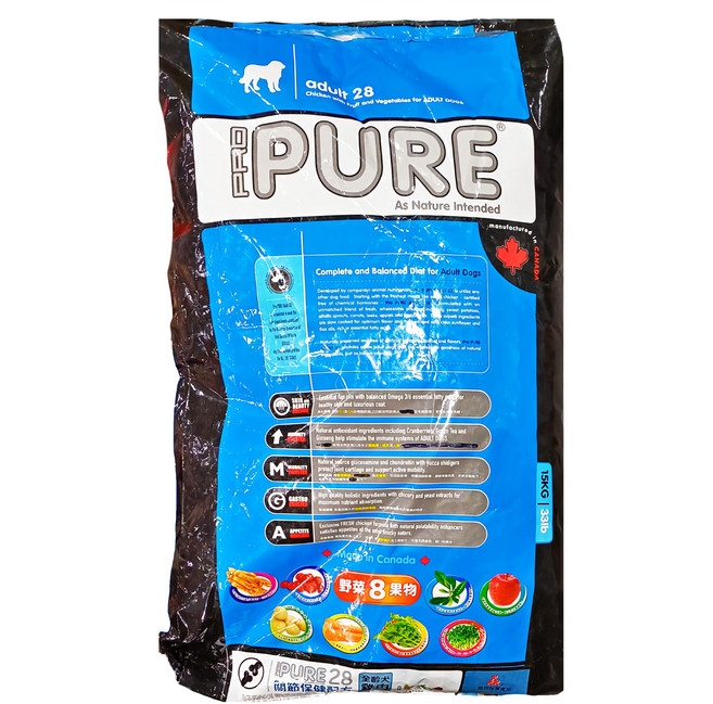 PRO PURE 猋 全齡犬 關節保健配方 乾飼料, 雞肉, 15kg, 1袋