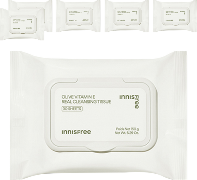 INNISFREE 台灣公司貨 橄欖維他命E卸妝棉, 30張, 6包
