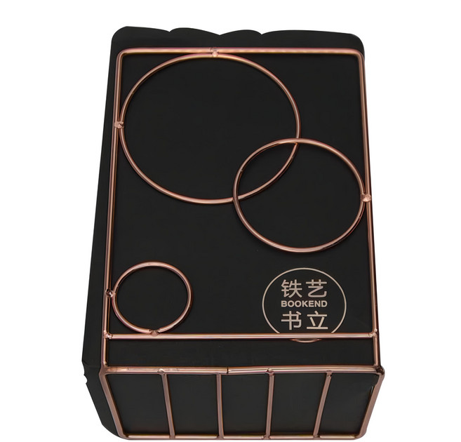 CCHING 青青文具 圓圈書擋, 玫瑰金