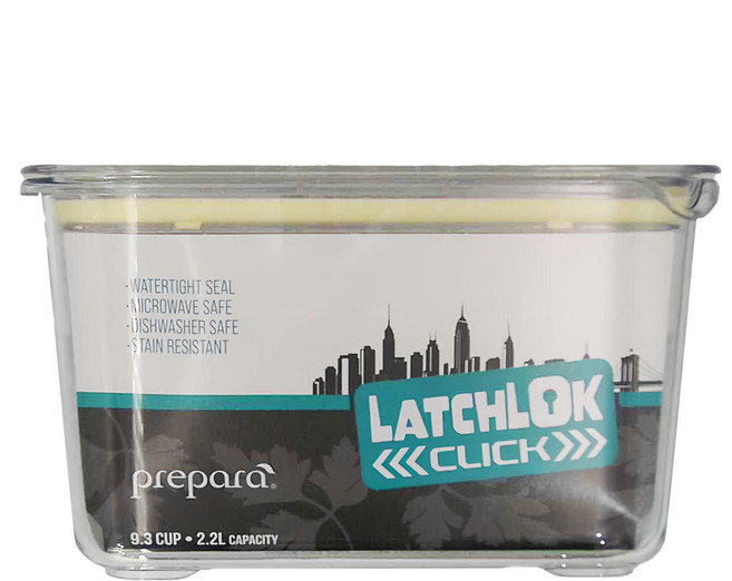 prepara 沛樂生活 Latchlok CLICK系列 TRITAN保鮮盒 5號 PPR03-00097LY 奶油黃 2.2L, 1個, 1個