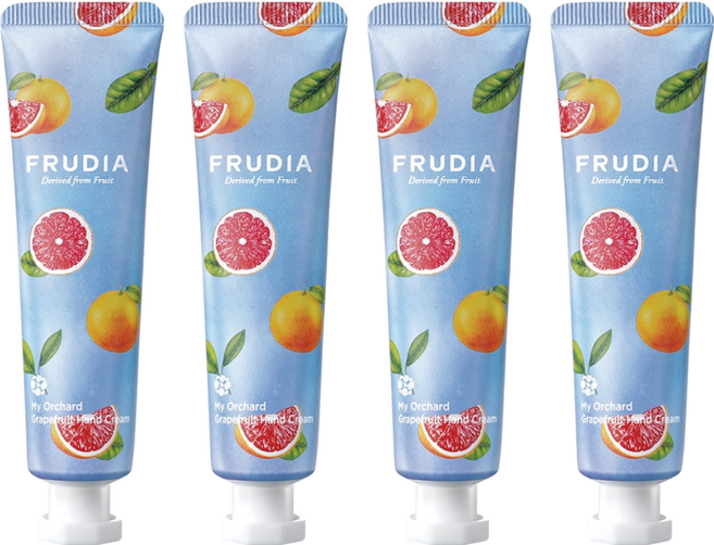 FRUDIA 台灣公司貨 文青果社 輕盈保濕護手霜 葡萄柚, 30g, 4條