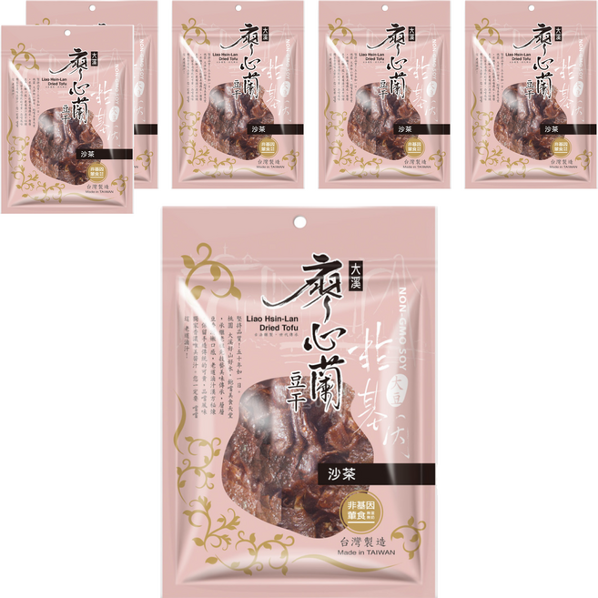 大溪廖心蘭豆干 非基改豆干 沙茶, 110g, 6包