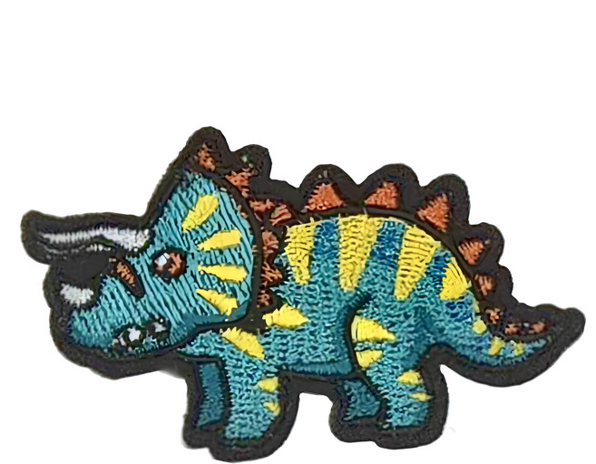 Hi 你好 刺繡貼紙, 綠三角龍, 1張