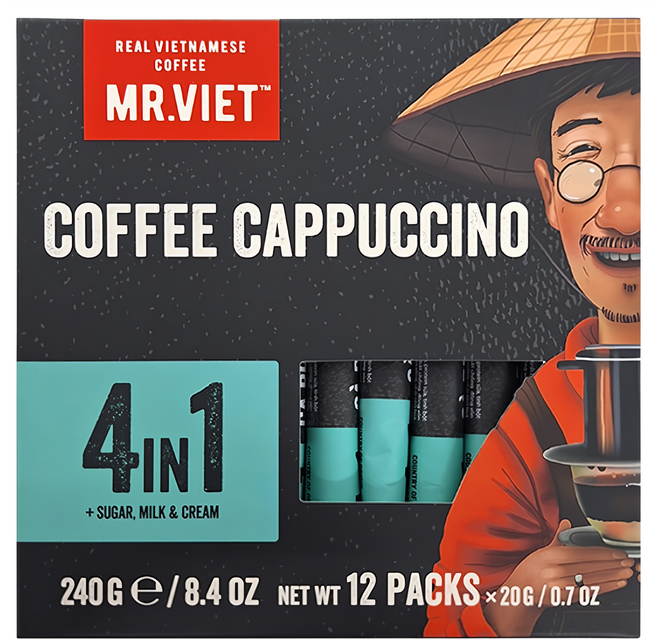 MR.VIET 四合一即溶咖啡粉, 20g, 12包, 1盒