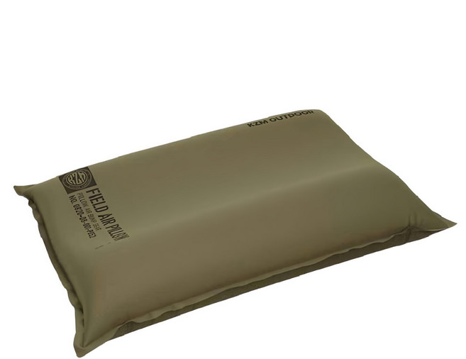 KZM OUTDOOR 輕柔舒眠自動充氣枕, 軍綠色, 1個