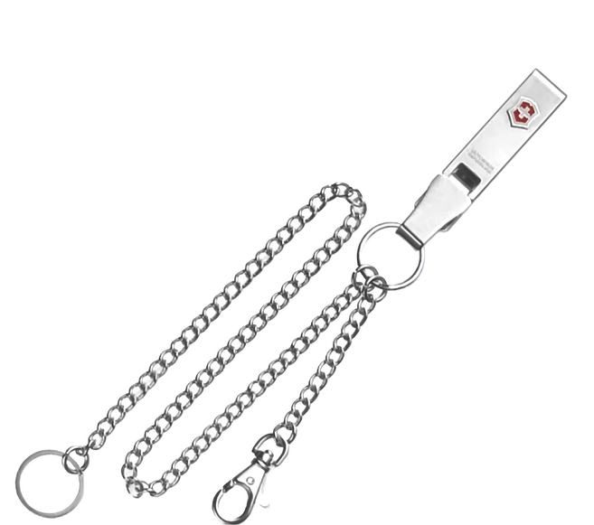 VICTORINOX 瑞士維氏 配件腰扣型配懸掛型長鍊鑰匙圈, 銀色, 1個