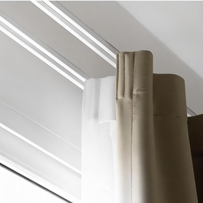THEONE HOMEDECO 可調節低噪音窗簾滑軌組, 白色